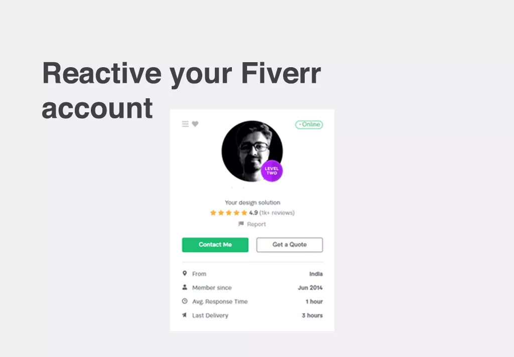 Reactive your Fiverr account