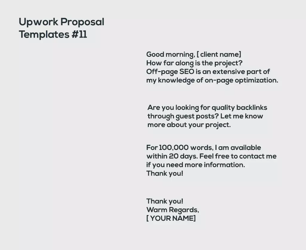 Upwork Proposal Templates #11