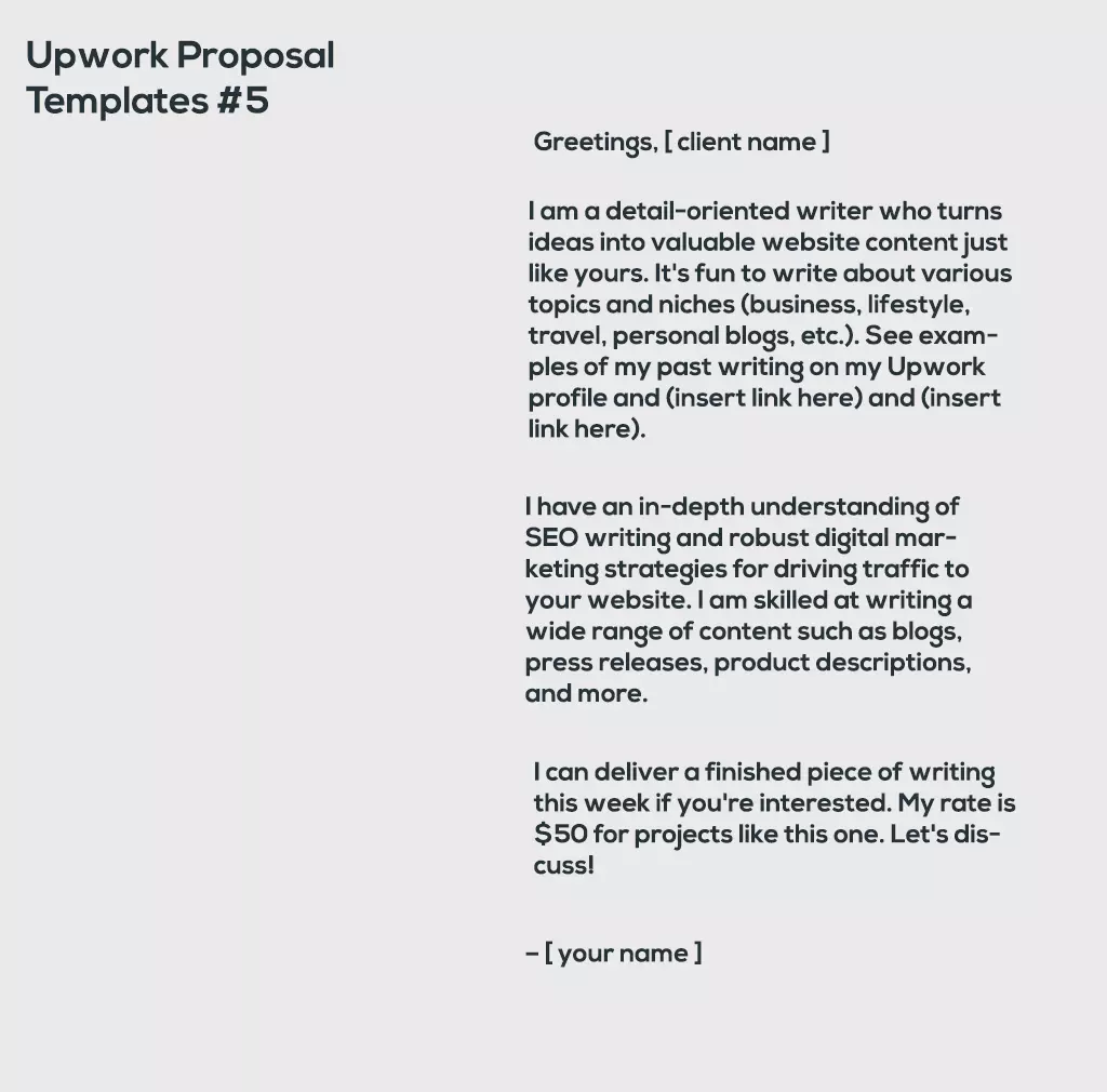 Upwork Proposal Templates #5