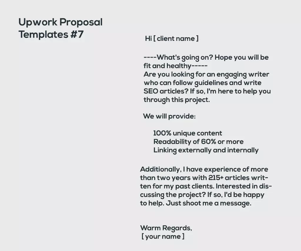 Upwork Proposal Templates #7