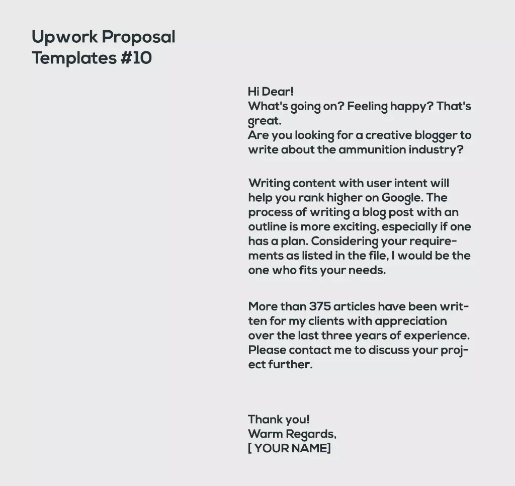Upwork Proposal Templates #10