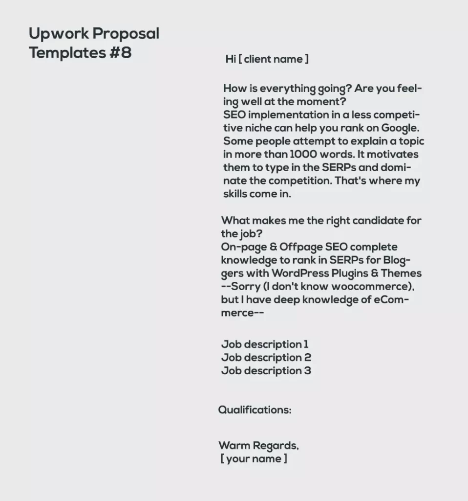 Upwork Proposal Templates #8