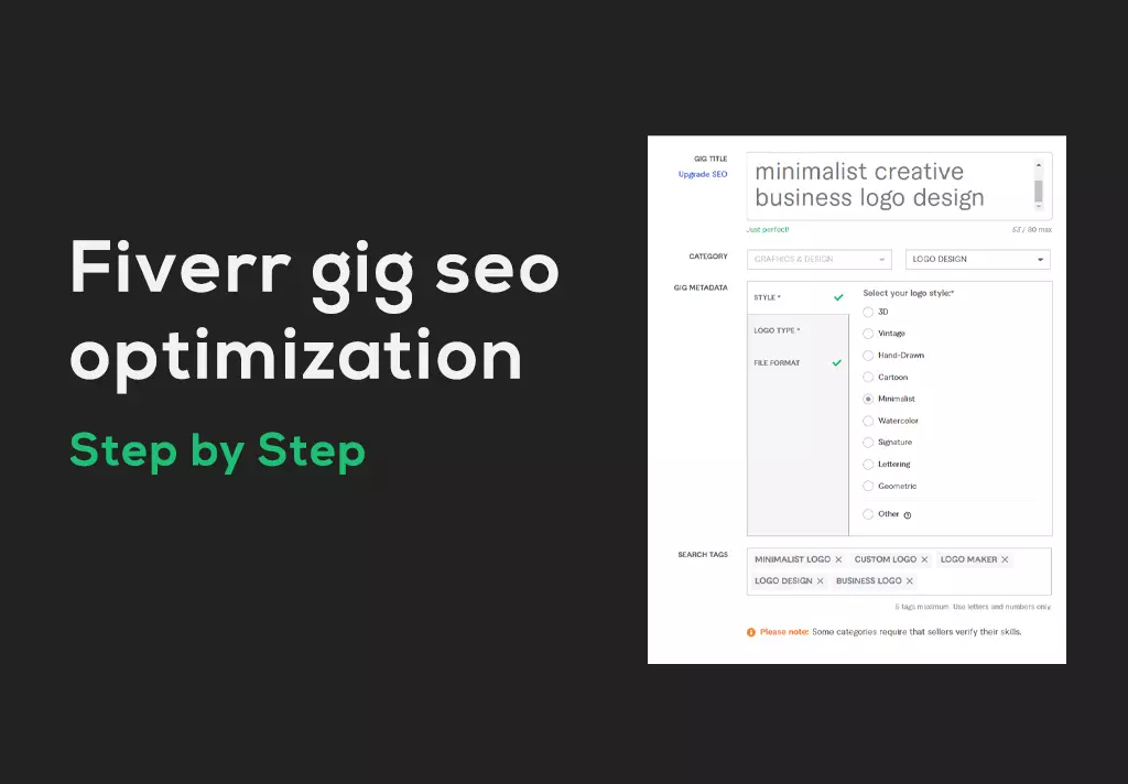 Fiverr gig SEO optimization step by step. 