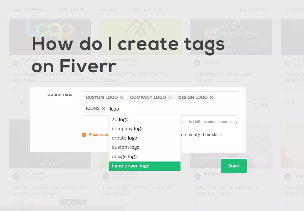 How do I create tags on Fiverr?