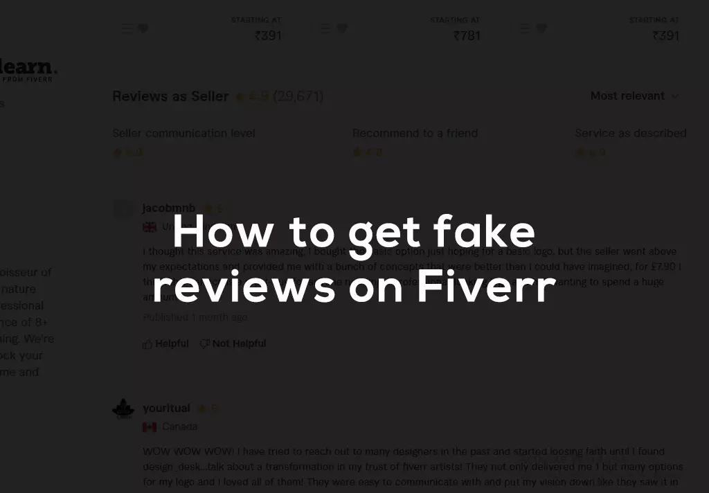 How to get fake Fiverr reviews