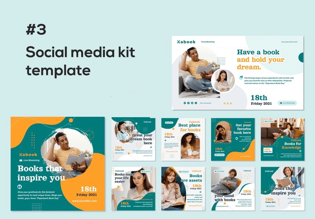 Social media kit template set3