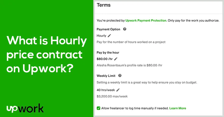 What is Hourly price contract on Upwork