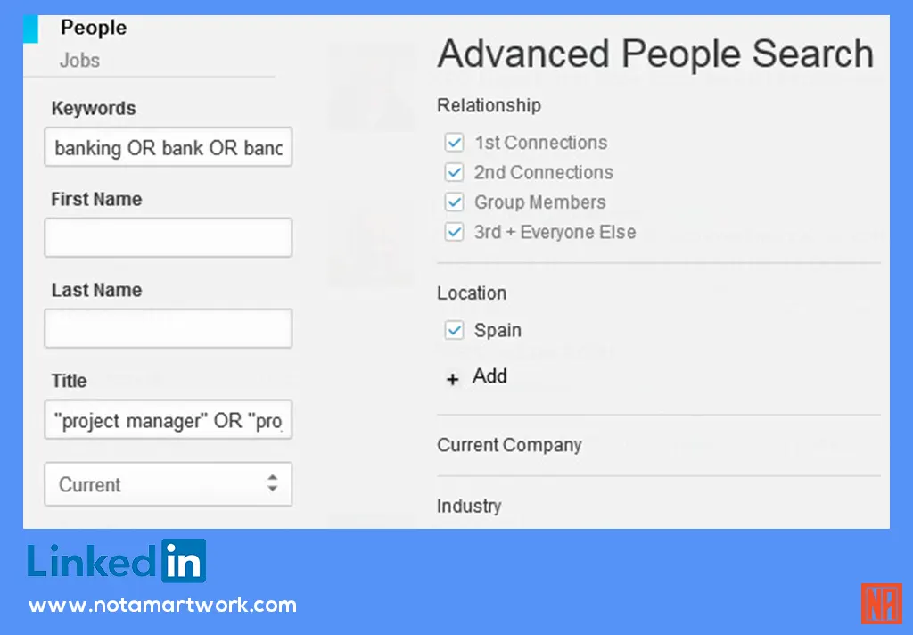 How to use LinkedIn's search bar to find recruiters